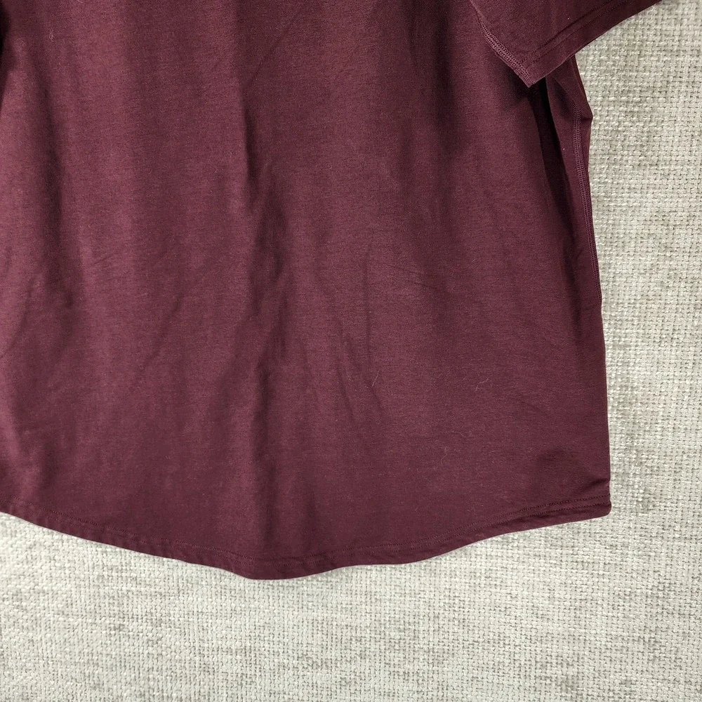 BYLT V-Neck Lux Tee Shirt Mens XXL Burgundy Short Sleeve Performance Gym Nice